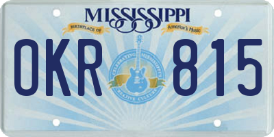 MS license plate OKR815