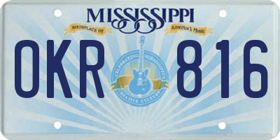 MS license plate OKR816