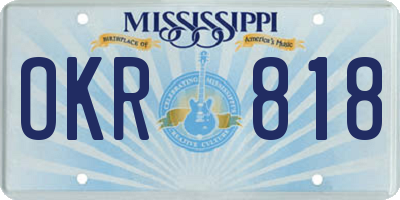 MS license plate OKR818
