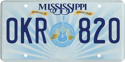 MS license plate OKR820