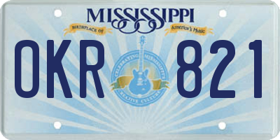 MS license plate OKR821