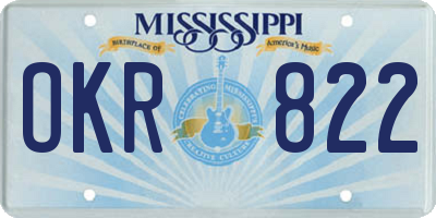 MS license plate OKR822