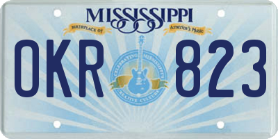 MS license plate OKR823