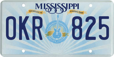 MS license plate OKR825