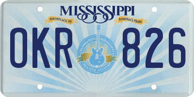 MS license plate OKR826