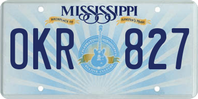 MS license plate OKR827