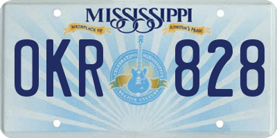 MS license plate OKR828