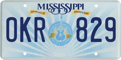 MS license plate OKR829