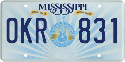 MS license plate OKR831