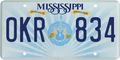 MS license plate OKR834