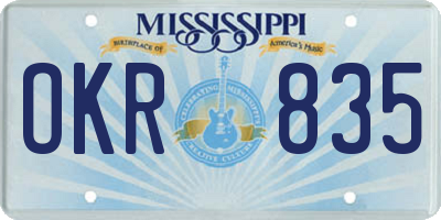 MS license plate OKR835