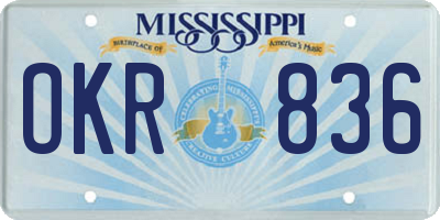 MS license plate OKR836