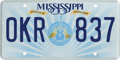 MS license plate OKR837