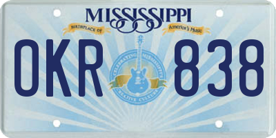 MS license plate OKR838