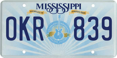 MS license plate OKR839