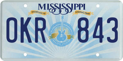 MS license plate OKR843
