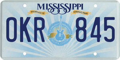 MS license plate OKR845