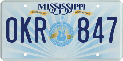 MS license plate OKR847