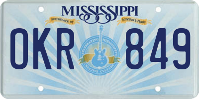 MS license plate OKR849