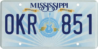 MS license plate OKR851