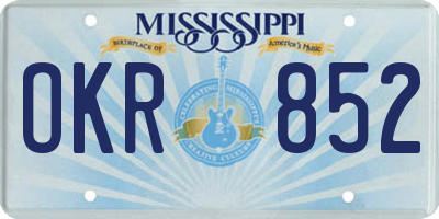 MS license plate OKR852