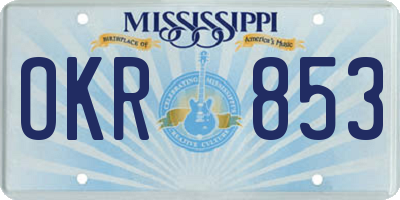 MS license plate OKR853