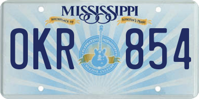 MS license plate OKR854