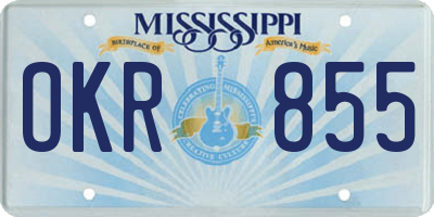 MS license plate OKR855