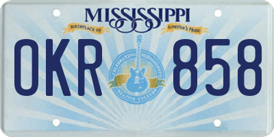 MS license plate OKR858