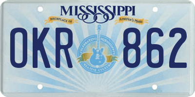 MS license plate OKR862