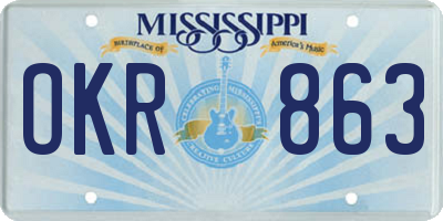 MS license plate OKR863