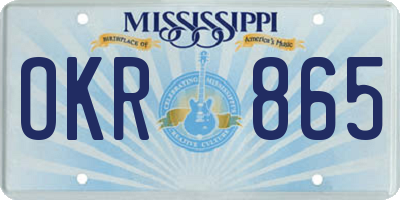 MS license plate OKR865