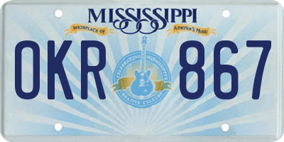 MS license plate OKR867