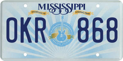 MS license plate OKR868