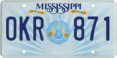 MS license plate OKR871