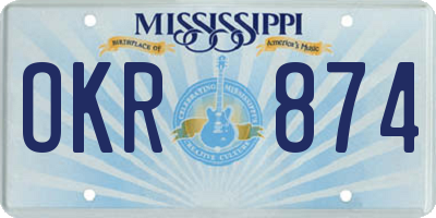 MS license plate OKR874