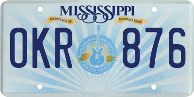 MS license plate OKR876