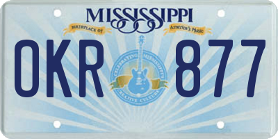 MS license plate OKR877