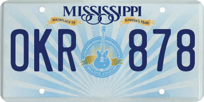 MS license plate OKR878