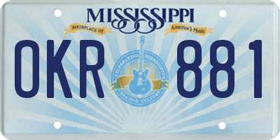 MS license plate OKR881