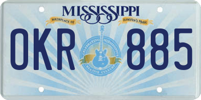 MS license plate OKR885