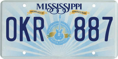 MS license plate OKR887