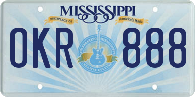 MS license plate OKR888