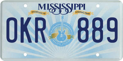 MS license plate OKR889