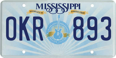 MS license plate OKR893