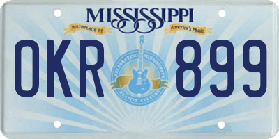 MS license plate OKR899
