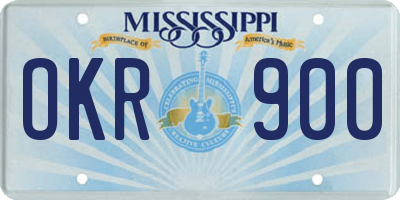 MS license plate OKR900