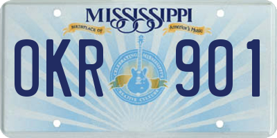 MS license plate OKR901