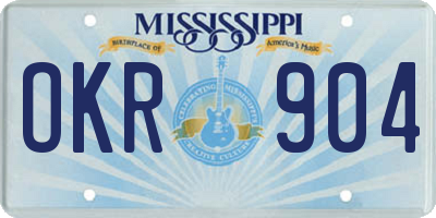 MS license plate OKR904