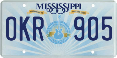 MS license plate OKR905